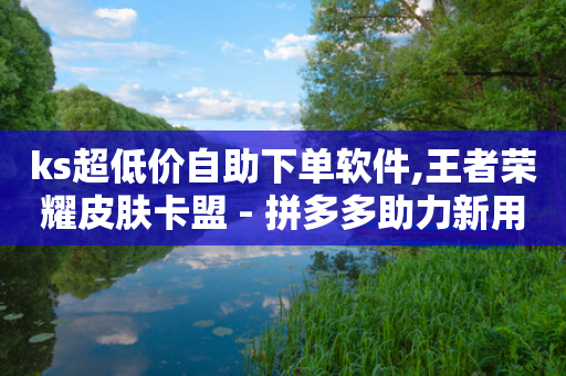 ks超低价自助下单软件,王者荣耀皮肤卡盟 - 拼多多助力新用户网站 - 咸鱼PDD助力是真人吗