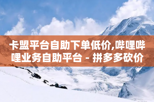 卡盟平台自助下单低价,哔哩哔哩业务自助平台 - 拼多多砍价有几个阶段 - 拼多多差1积分后面是什么-第1张图片-靖非智能科技传媒