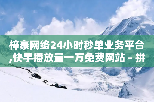 梓豪网络24小时秒单业务平台,快手播放量一万免费网站 - 拼多多大转盘助力网站免费 - 拼多多黑科技网站-第1张图片-靖非智能科技传媒