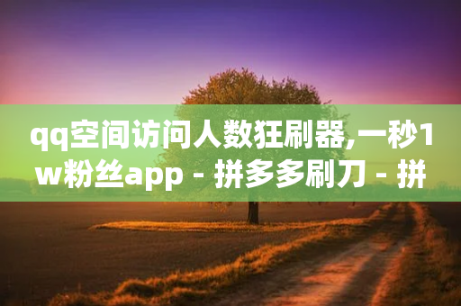 qq空间访问人数狂刷器,一秒1w粉丝app - 拼多多刷刀 - 拼多多的免5单活动是是假的