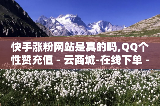 快手涨粉网站是真的吗,QQ个性赞充值 - 云商城-在线下单 - 多多365红包-第1张图片-靖非智能科技传媒