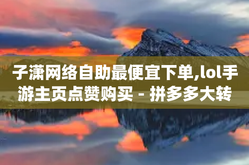 子潇网络自助最便宜下单,lol手游主页点赞购买 - 拼多多大转盘助力软件 - pdd杀女性群对话内容