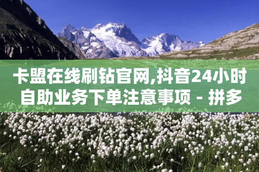 卡盟在线刷钻官网,抖音24小时自助业务下单注意事项 - 拼多多新用户助力网站 - 拼多多砍价出现元宝怎么回事