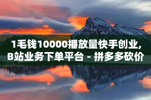 1毛钱10000播放量快手创业,B站业务下单平台 - 拼多多砍价黑科技软件 - 拼多多自助砍价网站