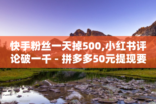 快手粉丝一天掉500,小红书评论破一千 - 拼多多50元提现要多少人助力 - 拼多多互助群2024-第1张图片-靖非智能科技传媒