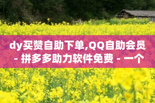 dy买赞自助下单,QQ自助会员 - 拼多多助力软件免费 - 一个身份证开5个拼多多账号-第1张图片-靖非智能科技传媒