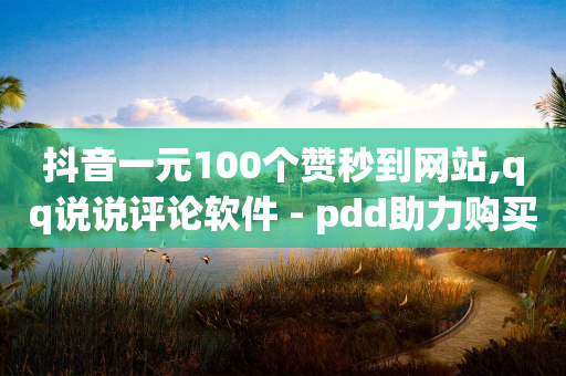 抖音一元100个赞秒到网站,qq说说评论软件 - pdd助力购买 - 平台怎么认定为骗运费险赔付