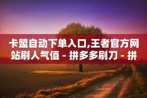 卡盟自动下单入口,王者官方网站刷人气值 - 拼多多刷刀 - 拼多多自动降价