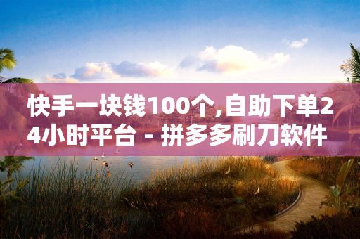 快手一块钱100个,自助下单24小时平台 - 拼多多刷刀软件 - 拼多多批量下单退货软件