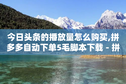 今日头条的播放量怎么购买,拼多多自动下单5毛脚本下载 - 拼多多免费助力工具最新版 - 拼多多砍价到底有几层