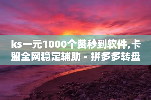 ks一元1000个赞秒到软件,卡盟全网稳定辅助 - 拼多多转盘最后0.01解决办法 - 拼多多面对面扫码后面不见了