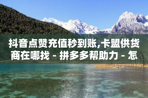 抖音点赞充值秒到账,卡盟供货商在哪找 - 拼多多帮助力 - 怎么推广自己的店铺