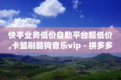 快手业务低价自助平台超低价,卡盟刷酷狗音乐vip - 拼多多的软件 - 拼多多百亿补贴单单返