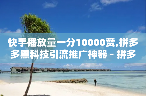 快手播放量一分10000赞,拼多多黑科技引流推广神器 - 拼多多新用户助力网站免费 - 拼多多花钱助力能成功吗-第1张图片-靖非智能科技传媒