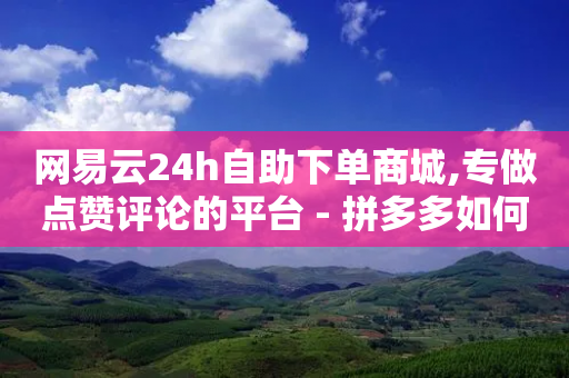 网易云24h自助下单商城,专做点赞评论的平台 - 拼多多如何买助力 - 平多多刀