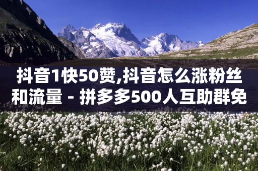 抖音1快50赞,抖音怎么涨粉丝和流量 - 拼多多500人互助群免费 - 拼多多互点群