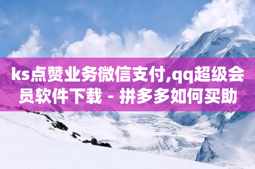 ks点赞业务微信支付,qq超级会员软件下载 - 拼多多如何买助力 - 拼多多砍一刀一共有几关-第1张图片-靖非智能科技传媒