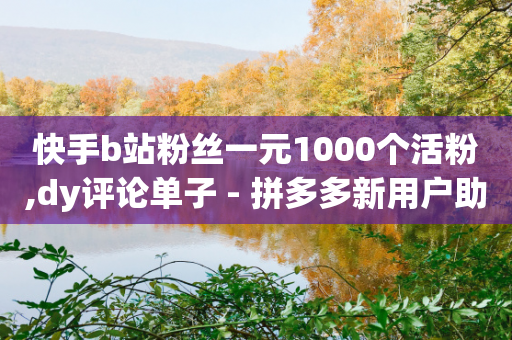 快手b站粉丝一元1000个活粉,dy评论单子 - 拼多多新用户助力网站 - 拼多多助力不显示了