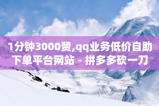 1分钟3000赞,qq业务低价自助下单平台网站 - 拼多多砍一刀网站 - 拼多多买刀能看成吗