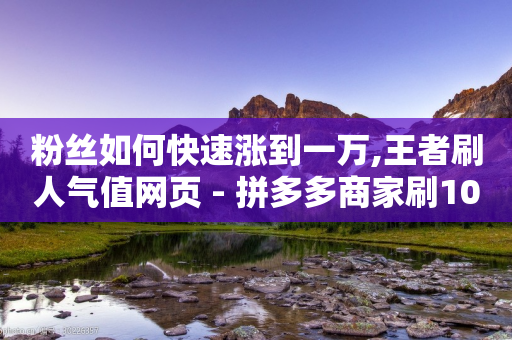 粉丝如何快速涨到一万,王者刷人气值网页 - 拼多多商家刷10万销量 - 拼多多APP51加盟