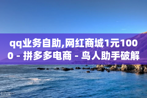 qq业务自助,网红商城1元1000 - 拼多多电商 - 鸟人助手破解版免付费破解版