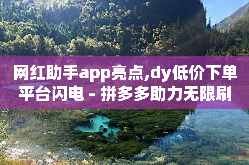 网红助手app亮点,dy低价下单平台闪电 - 拼多多助力无限刷人脚本 - temu店铺登录要翻墙吗-第1张图片-靖非智能科技传媒