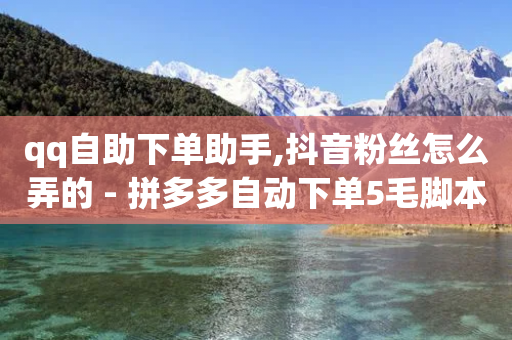 qq自助下单助手,抖音粉丝怎么弄的 - 拼多多自动下单5毛脚本下载 - 拼多多怎么刷基础销量