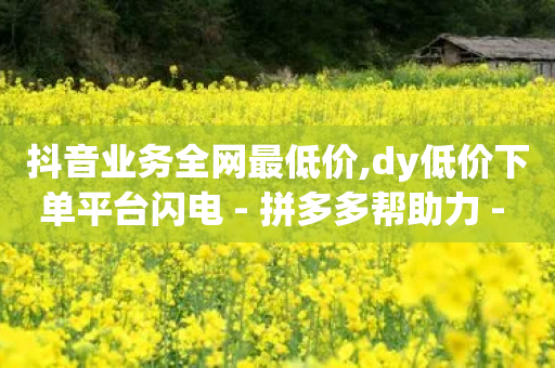 抖音业务全网最低价,dy低价下单平台闪电 - 拼多多帮助力 - 拼多多刀如何购买