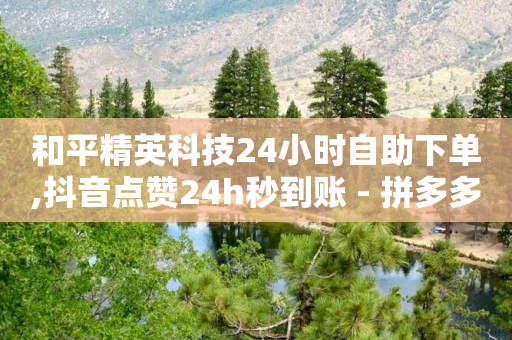 和平精英科技24小时自助下单,抖音点赞24h秒到账 - 拼多多互助网站在线刷0.1 - 拼多多人工服务叫不出来了-第1张图片-靖非智能科技传媒