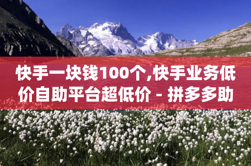 快手一块钱100个,快手业务低价自助平台超低价 - 拼多多助力一毛十刀网站 - pdd互助群