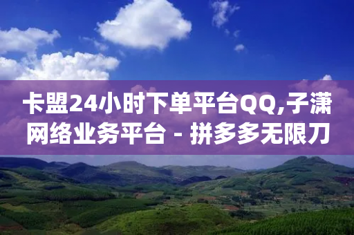 卡盟24小时下单平台QQ,子潇网络业务平台 - 拼多多无限刀软件 - 闲鱼pdd助力是真的吗