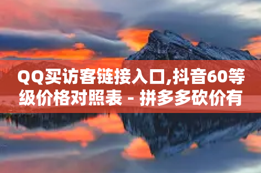 QQ买访客链接入口,抖音60等级价格对照表 - 拼多多砍价有几个阶段 - 拼多多助力最多的三个平台