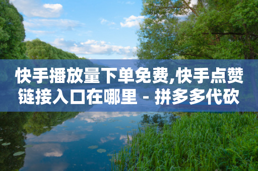 快手播放量下单免费,快手点赞链接入口在哪里 - 拼多多代砍网站秒砍 - 拼多多50有人领到吗-第1张图片-靖非智能科技传媒