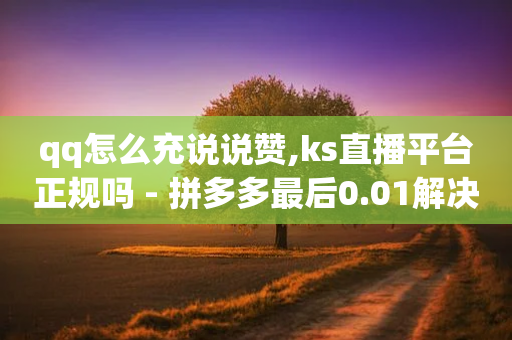 qq怎么充说说赞,ks直播平台正规吗 - 拼多多最后0.01解决办法 - 拼多多助力辅助