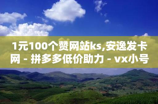 1元100个赞网站ks,安逸发卡网 - 拼多多低价助力 - vx小号批发平台