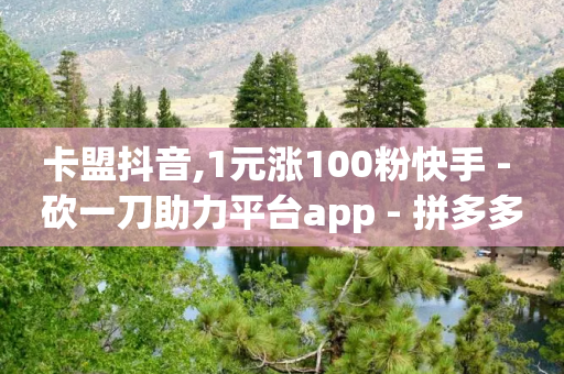 卡盟抖音,1元涨100粉快手 - 砍一刀助力平台app - 拼多多助力入口官网