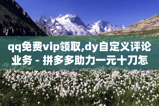 qq免费vip领取,dy自定义评论业务 - 拼多多助力一元十刀怎么弄 - 拼多多助力一直锦鲤