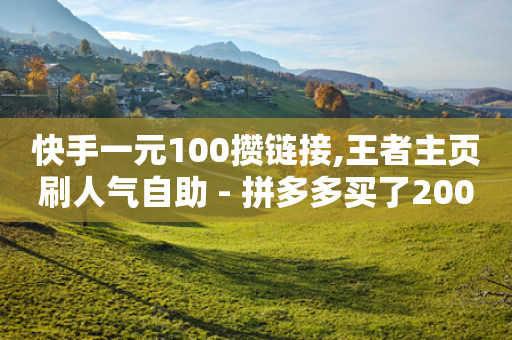 快手一元100攒链接,王者主页刷人气自助 - 拼多多买了200刀全被吞了 - 拼多多转盘兑换卡碎片