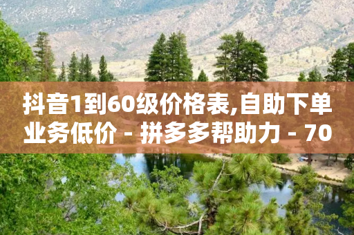 抖音1到60级价格表,自助下单业务低价 - 拼多多帮助力 - 700块钱能立案不