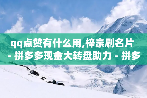 qq点赞有什么用,梓豪刷名片 - 拼多多现金大转盘助力 - 拼多多助力公告-第1张图片-靖非智能科技传媒