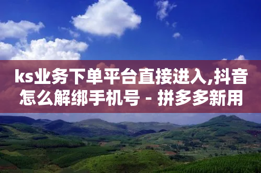 ks业务下单平台直接进入,抖音怎么解绑手机号 - 拼多多新用户助力神器 - 拼多多50提现差20积分