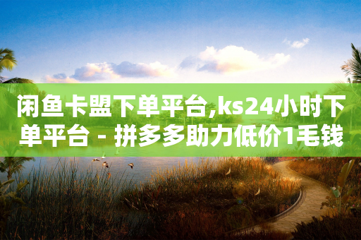 闲鱼卡盟下单平台,ks24小时下单平台 - 拼多多助力低价1毛钱10个 - 拼多多618送700是真的吗-第1张图片-靖非智能科技传媒