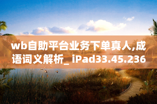 wb自助平台业务下单真人,成语词义解析_ iPad33.45.236-第1张图片-靖非智能科技传媒