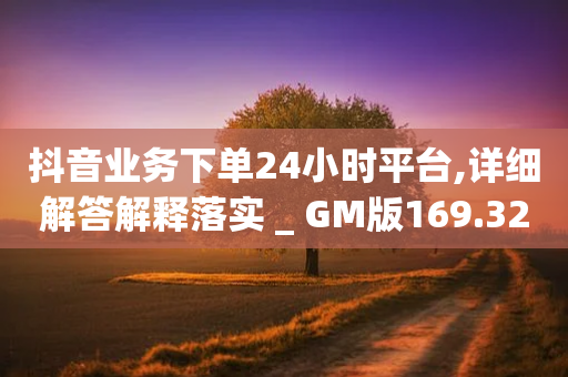 抖音业务下单24小时平台,详细解答解释落实 _ GM版169.322.232