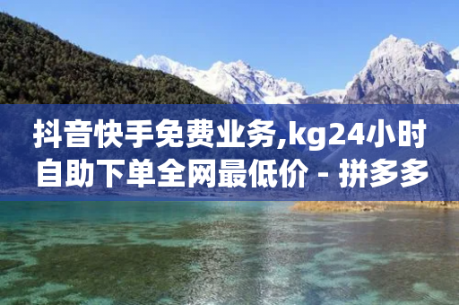 抖音快手免费业务,kg24小时自助下单全网最低价 - 拼多多助力24小时免费 - 拼多多助力网站怎么使用-第1张图片-靖非智能科技传媒