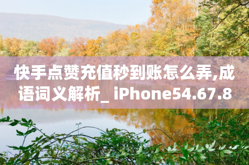 快手点赞充值秒到账怎么弄,成语词义解析_ iPhone54.67.89-第1张图片-靖非智能科技传媒