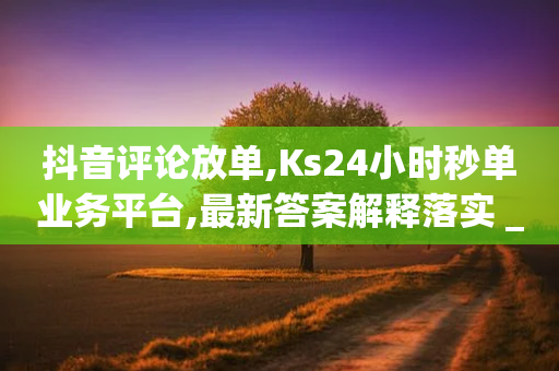 抖音评论放单,Ks24小时秒单业务平台,最新答案解释落实 _ GM版169.322.233