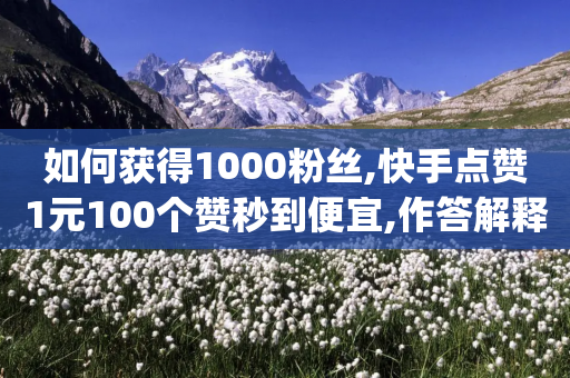 如何获得1000粉丝,快手点赞1元100个赞秒到便宜,作答解释落实 _ IOS89.32.38-第1张图片-靖非智能科技传媒