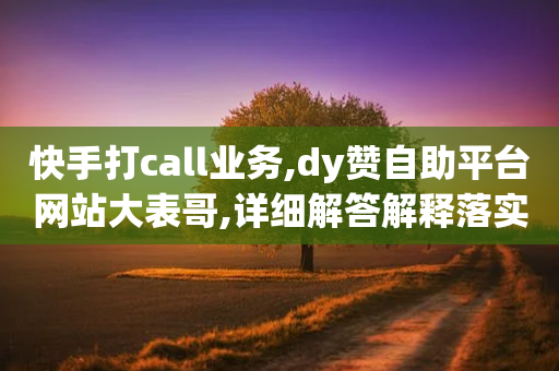 快手打call业务,dy赞自助平台网站大表哥,详细解答解释落实 _ 3DM72.34.25-第1张图片-靖非智能科技传媒