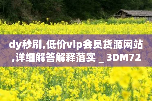 dy秒刷,低价vip会员货源网站,详细解答解释落实 _ 3DM72.34.32